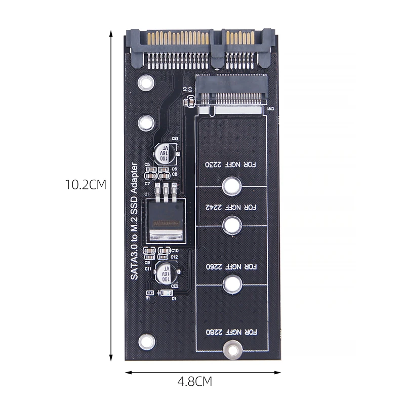 Адаптер M2 SATA Адаптер M2 к SATA Конвертер M.2 в SATA 2,5 дюйма SATA3.0 6 Гбитс Riser Board Поддержка клавиш B 2230 2242 2260 2280 M2 SSD (art.: 3920d0926fd23) - 3920d0926fd23