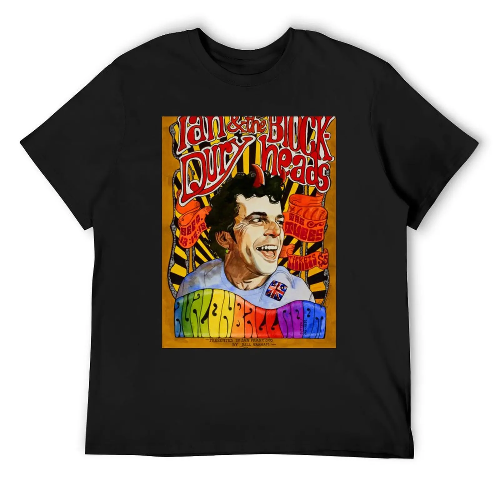 Футболка Ian Dury at the Avalon, футболка большого размера с рисунком, топы больших размеров, облегающие футболки для мужчин