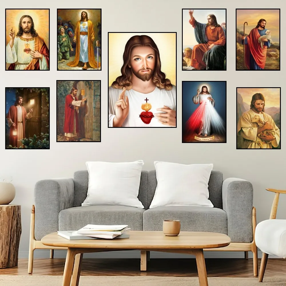 Постер Yesus с религиозной серией, принты, Настенная картина, спальня, гостиная, украшение, офис, дом
