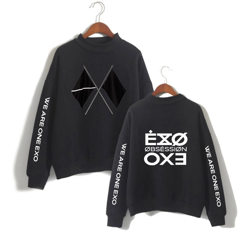 Горячая Распродажа! Поп EXO новый альбом 6. Мы один экзо принт для женщин/мужчин свитшот с высоким воротником повседневные водолазки
