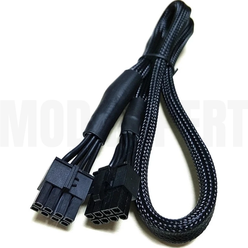 Фото Оригинальный кабель питания процессора Seasonic CORE 8pin to 4 + 4pin EPS плетеная сетка 18AWG 70 см для детской, стандартной, детской, модульной PSU Fonte GX №4