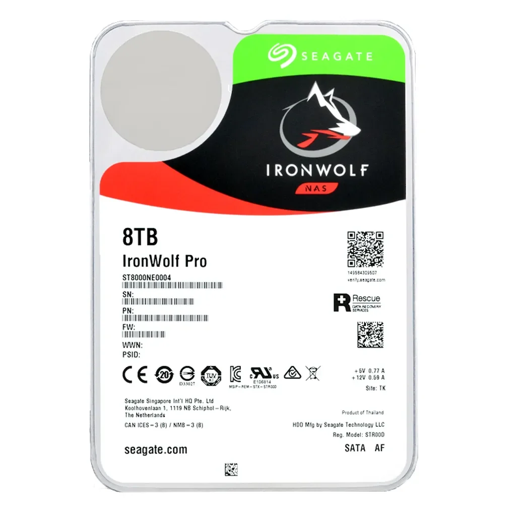 IronWolf Pro 8TB ST8000NE0004, Восстановленный, 7200 об/мин, 256 Мб кэш, 3,5 