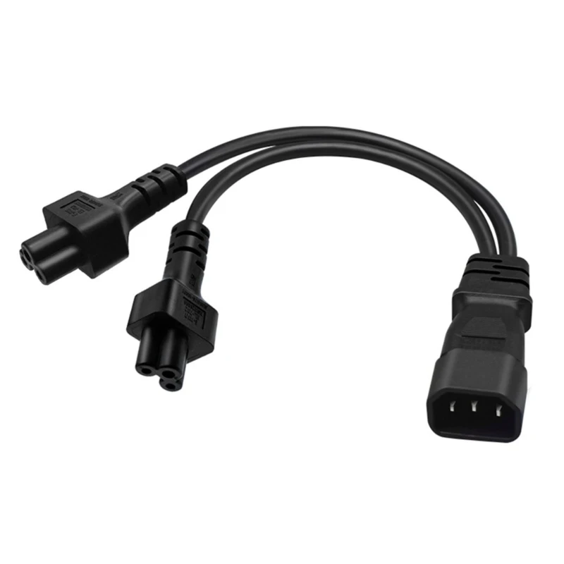 Шнур питания 32 см/1 фут от IEC320 C14 до IEC320 C5 + C5, Y-образный разветвитель 1 в 2, адаптерный кабель, удлинительный провод