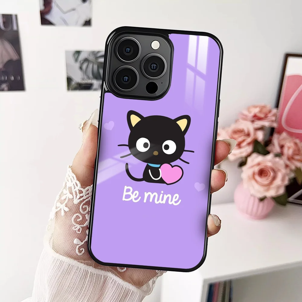 Фото Чехол для телефона S-Sanrio C-Chococat для iPhone 16, 15, 14, 13, 12, 11 Pro Xs Max Mini Plus, противоскользящий, противоударный, жесткий, принципиально №3