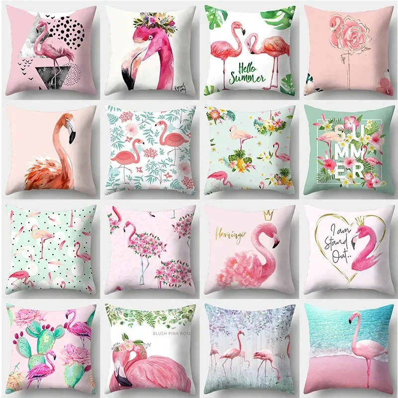 Flamingo tropis sarung cetak Персиковое покрытие для дивана