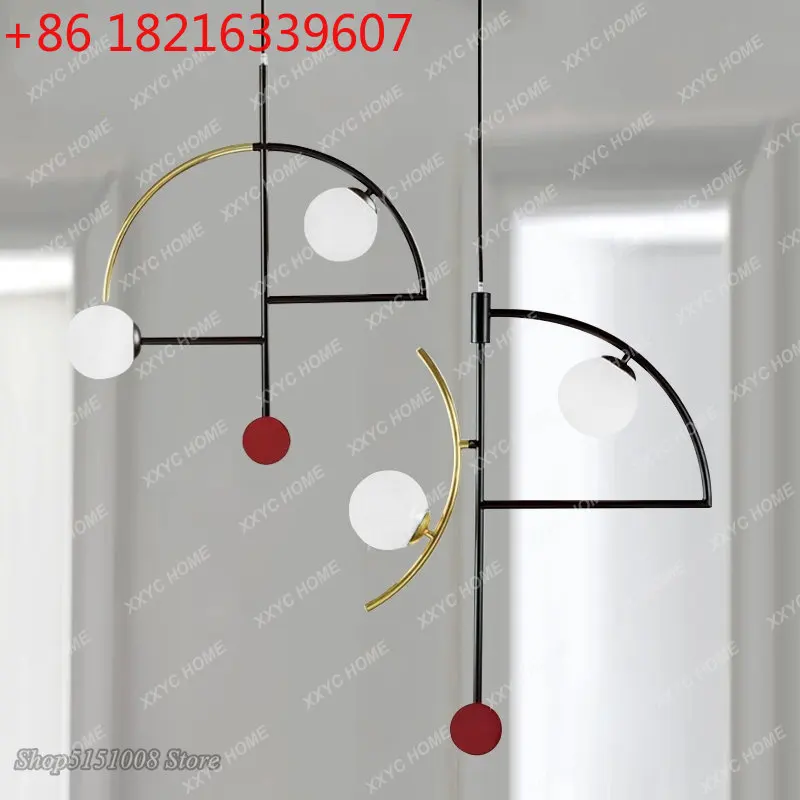 Постмодернистская лампа Liontin Lampu S Ctrl Desainer Kreatif Besi Liontin Lampu Restoran Hampur Ruang Tamu Dekorasi
