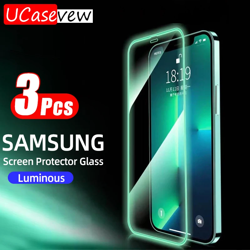 Светящееся Защитное стекло для Samsung Galaxy S21 + S22 Plus S20 Lite FE F13 F12 A54 4G A13 A12s A04 M50s A53