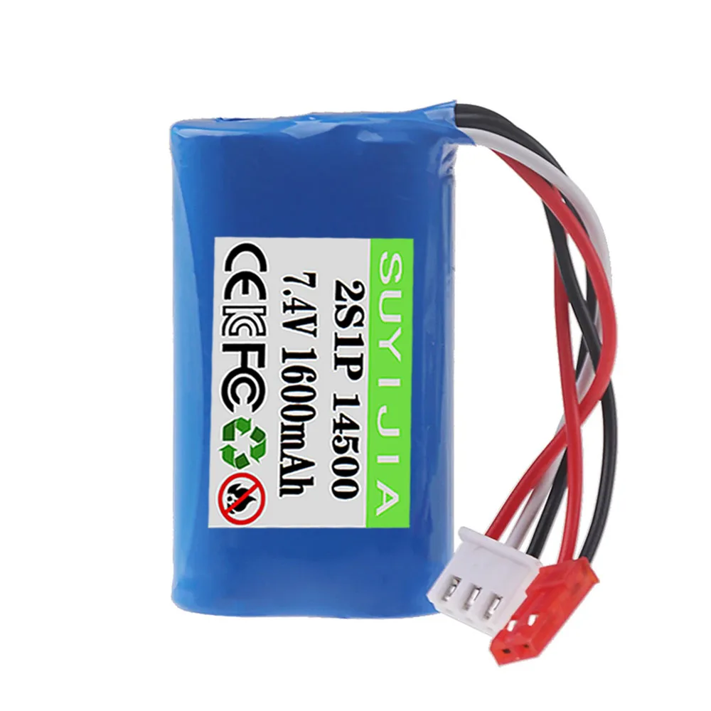 Фото Новый аккумулятор 7,4 В для радиоуправляемой лодки Wltoys WL917 2S 14500 7,4 В 1600 мАч для Syma F1 FX059 RC Самолет FT007 Запчасти для радиоуправляемой лодки №3