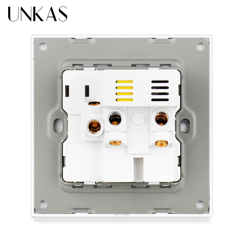 Фото Универсальная Розетка UNKAS с выключателем и зарядными портами USB Type-C для iPhone, Android, панель из закаленного стекла №5