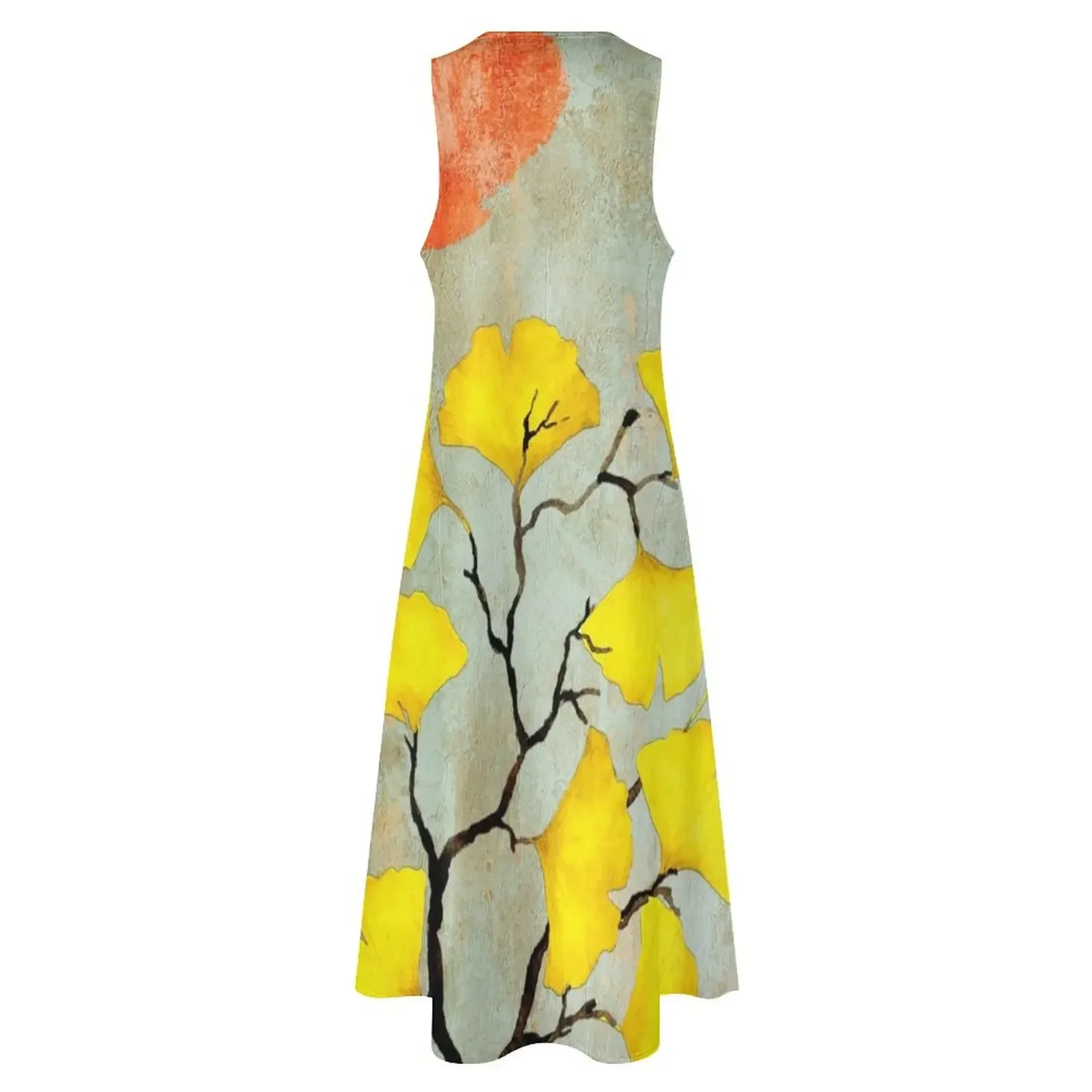 Фото Цветочное украшение из гинкго # Длинное платье ginko, женское длинное платье, женское вечернее роскошное платье №4