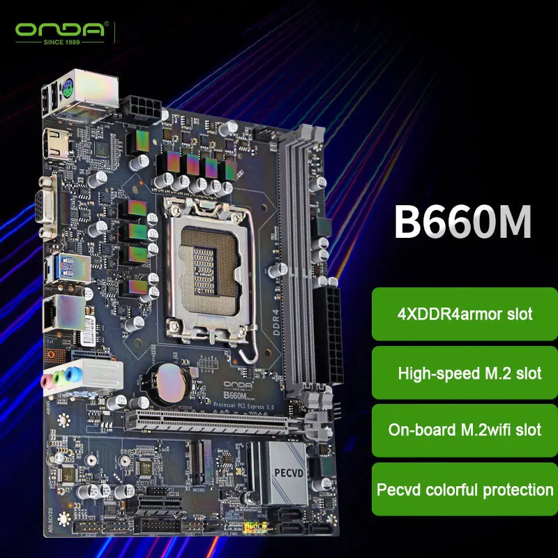 ONDA B660M Материнская плата INTEL LGA1700 DDR4 MATX PC Gaming