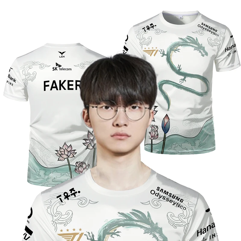 Новинка 2024, футболка футбольного клуба T1 Faker Special Edition, футболка из «League Of Legends Of T1», ограниченная серия, игровые спортивные топы Unise