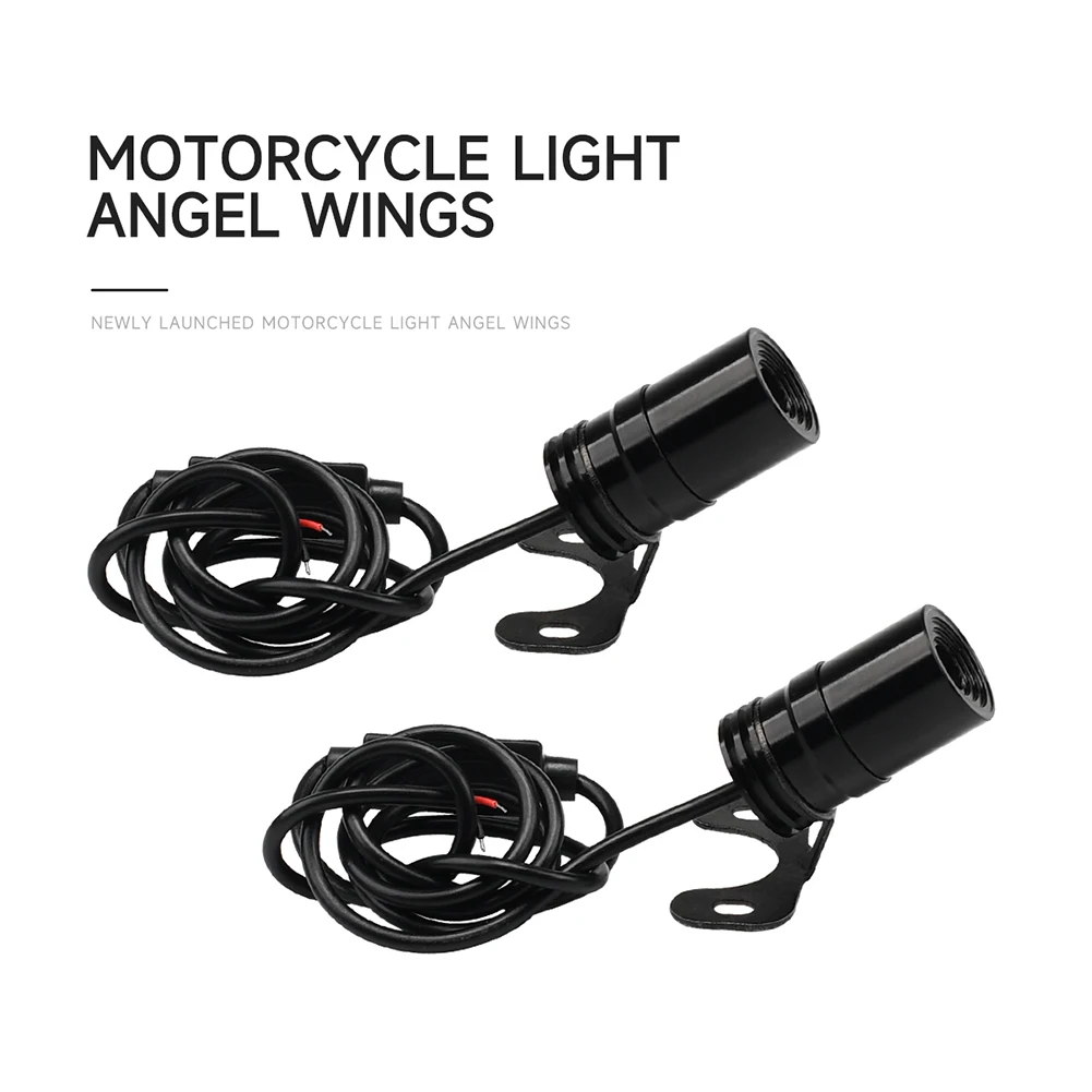 Фото 2 проекционных фонаря для мотоциклов Angel Wings, универсальные водонепроницаемые призрачные фонари для кузова мотоцикла, совместимые с Halley Su-Zuki №2