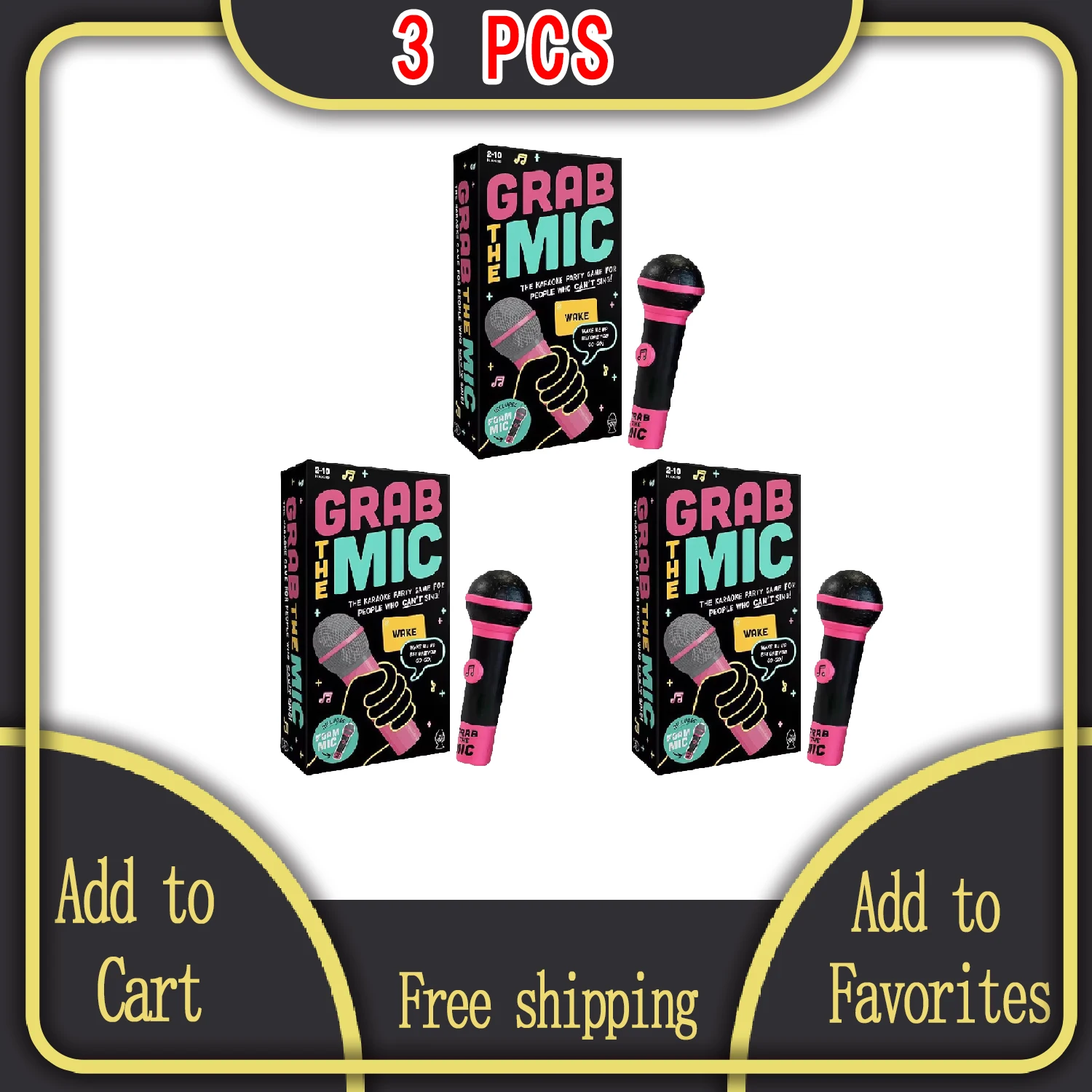 Lucky Egg Exciting Grab The Mic — семейная караоке-игра для детей 8+ года, настольная игра для плохих певцов — 250 лирических карт (art.: 3920cc06a0d49) - 3920cc06a0d49