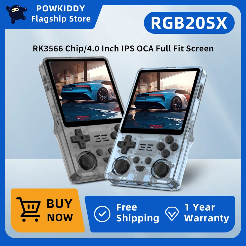 Портативная игровая консоль POWKIDDY RGB20 Pro, джойстик Witch 2, HD-экран, эмулятор PS, новые портативные игровые плееры