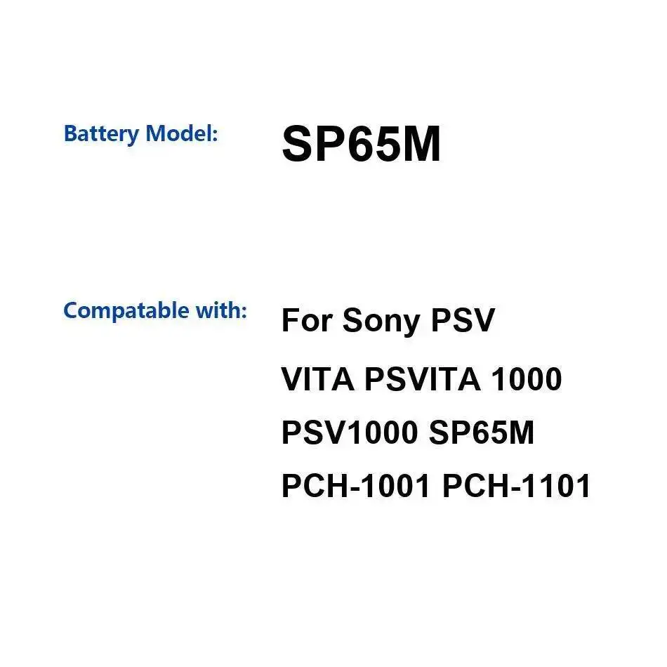 Высокоэффективный аккумулятор мобильного телефона 2210 мАч SP65M для Sony Psv Vita 1000 Pch-1001 Pch-1101 Быстрая зарядка