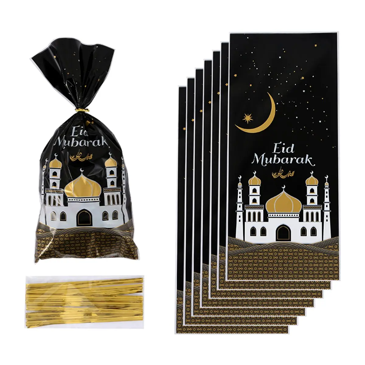 Фото 25/50/100 шт., подарочные пакеты Eid Mubarak, упаковка для конфет, печенья, Рамадан, декор 2024, Исламские мусульманские Вечерние, товары для Рамадана, Kareem №5