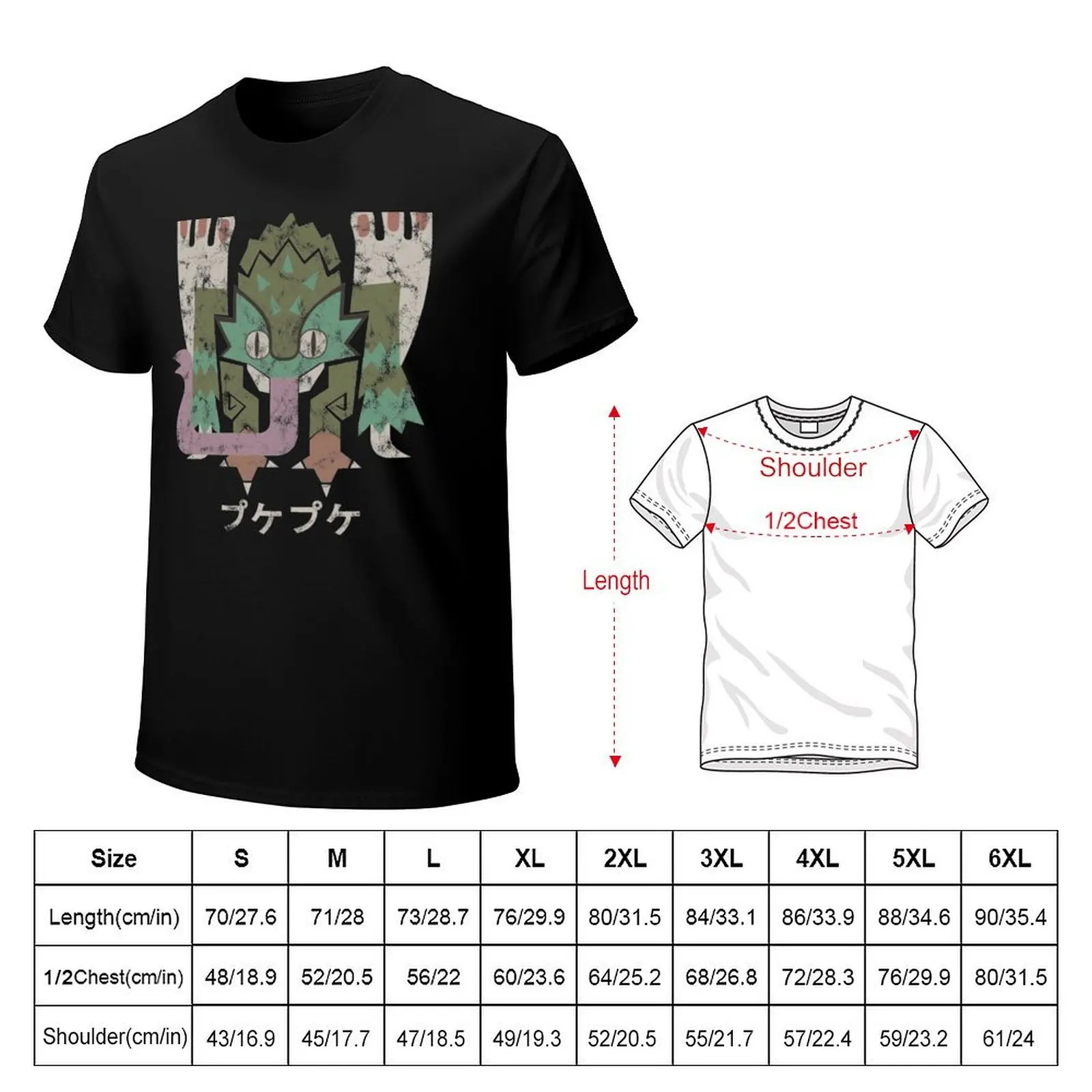 Фото Футболка Monster Hunter World Pukei-Pukei Kanji Icon, роскошная мужская летняя одежда, большие и высокие футболки Louboutins для мужчин №2