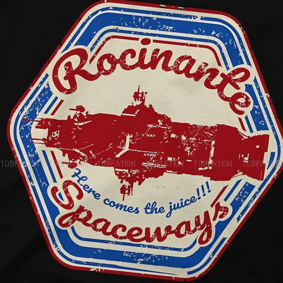 Фото Крутая футболка The Expanse ROCINANTE BAGUS, классические мужские футболки с рисунком для подростков, топы, хлопковая футболка большого размера с круглым вырезом №2