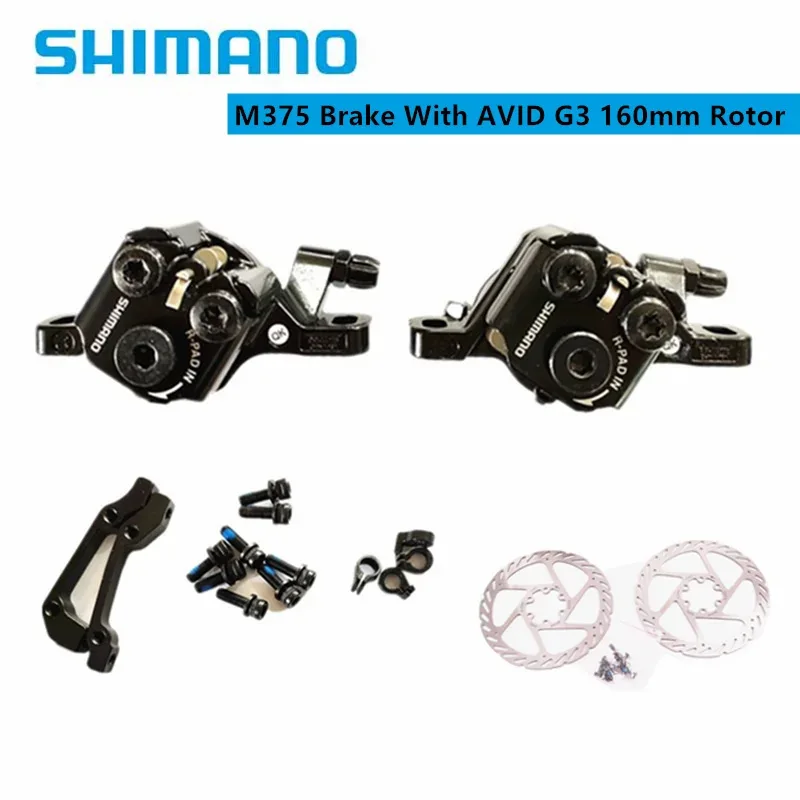 Механический дисковый тормоз Shimano ALTUS M2000 BR-M375 TX805 с ротором AVID G3 160 мм, шесть гвоздей для MTB велосипеда, горного велосипеда