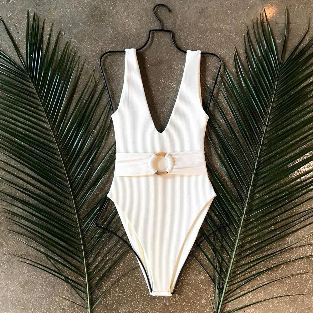 2025 Янтарный пояс, цельный купальник, женский пляжный купальник Maillot Femme Monokini Biquini Maio Mujer Trikini Badpak Stroje Damskie
