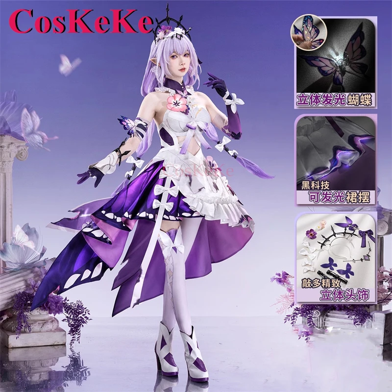 CosKeKe Castorice Косплей Костюм Игра Honkai: Star Rail Элегантное великолепное боевое платье Одежда для ролевых игр S-XL