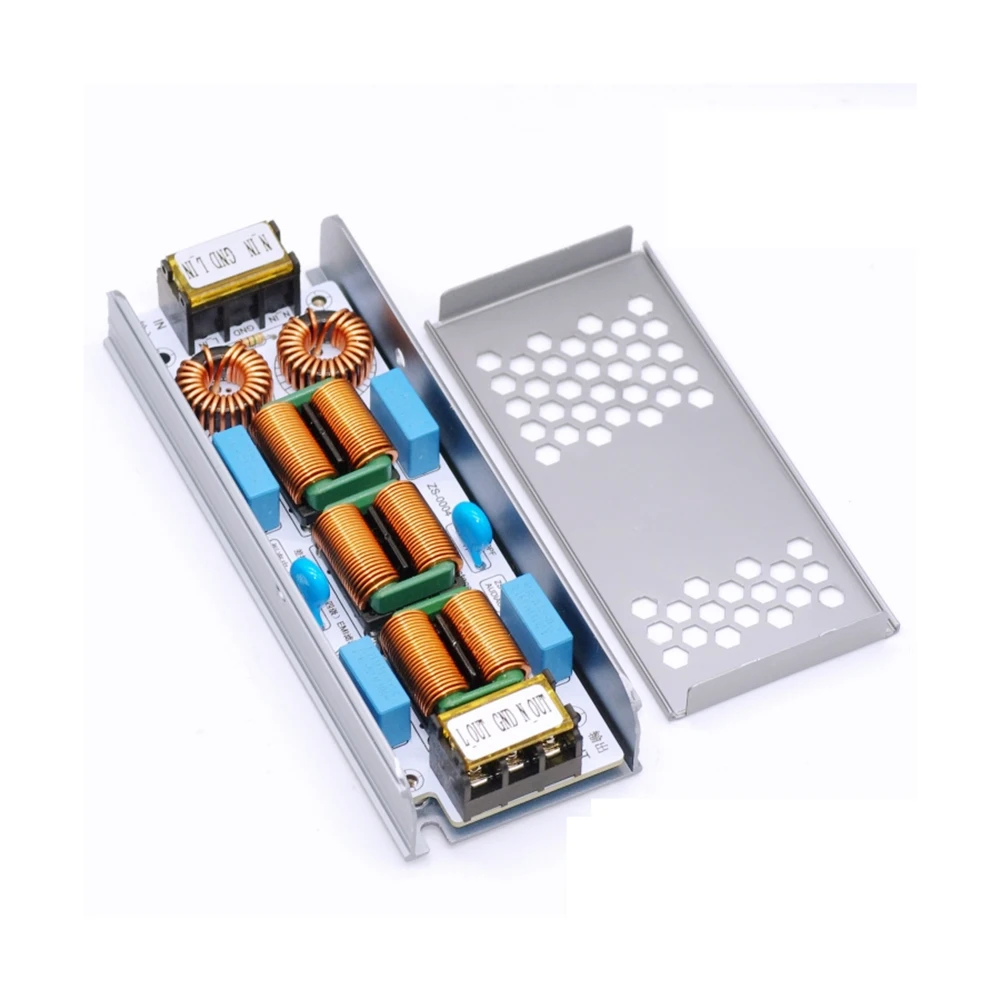 Фото 10A 6A 110V 220V AC EMI фильтр 4-ступенчатый электромагнитный подавитель помех Power EMC аудио усилитель очиститель компьютерного шума №4