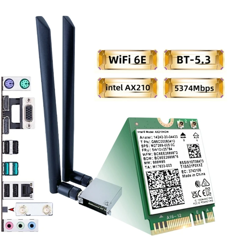 Фото WiFi6E Wi-Fi-карта AX210HMW Mini PCI-E Сетевая карта AX210 HMW WIFI 6E Трехдиапазонный беспроводной сетевой адаптер 5374 №5