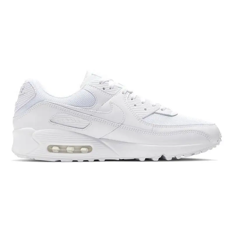 Фото Кроссовки Nike Air Max 90, тройные белые №2
