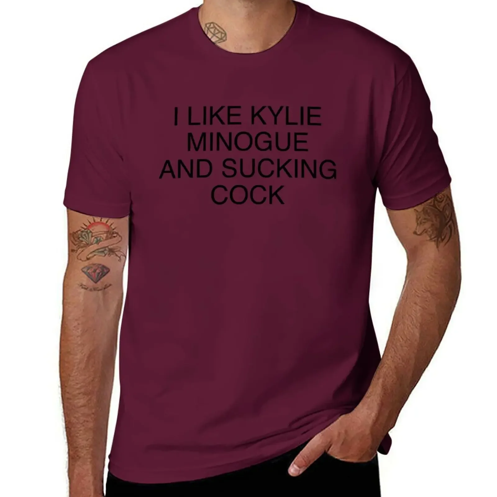 Фото Модная Тяжелая Винтажная летняя круглая I Like Kylie Minogue и сосательный член Футболка funnys винтажная одежда Мужские футболки в упаковке №2