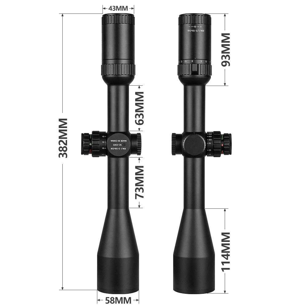 Фото Военный Тактический охотничий оптический прицел SPINA Optics 3-18x50 SF с красной/зеленой гравировкой сетки и замком, прицел, аксессуары для страйкбола №5