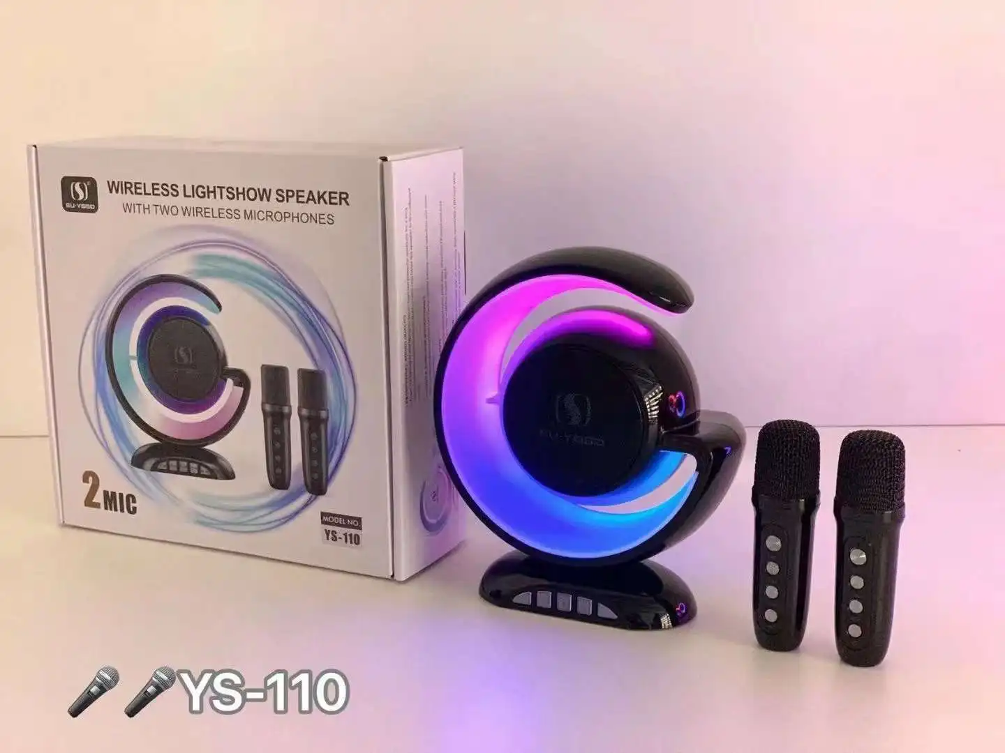 Беспроводной Bluetooth-динамик YS110, караоке, домашний кинотеатр, двойной микрофон, мини-музыкальная шкатулка, TF/USB/переменный звук, многофункциональная