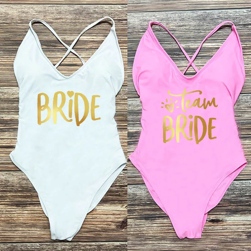 Сексуальные мягкие купальники для женщин TEAM BRIDE Love цельный купальник женский купальный костюм для мальчишника боди пляжная одежда