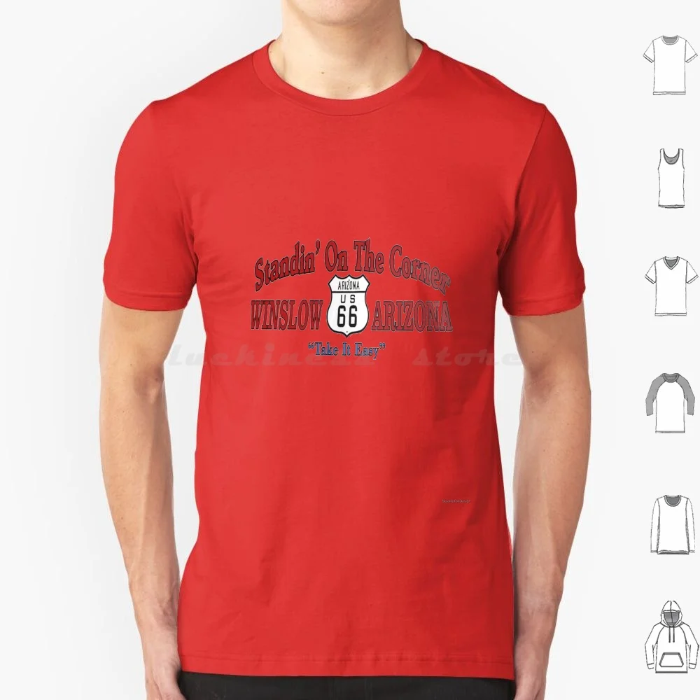 Стоящая на углу в Winslow Аризона футболка 6xl хлопок крутая футболка знаковая Winslow