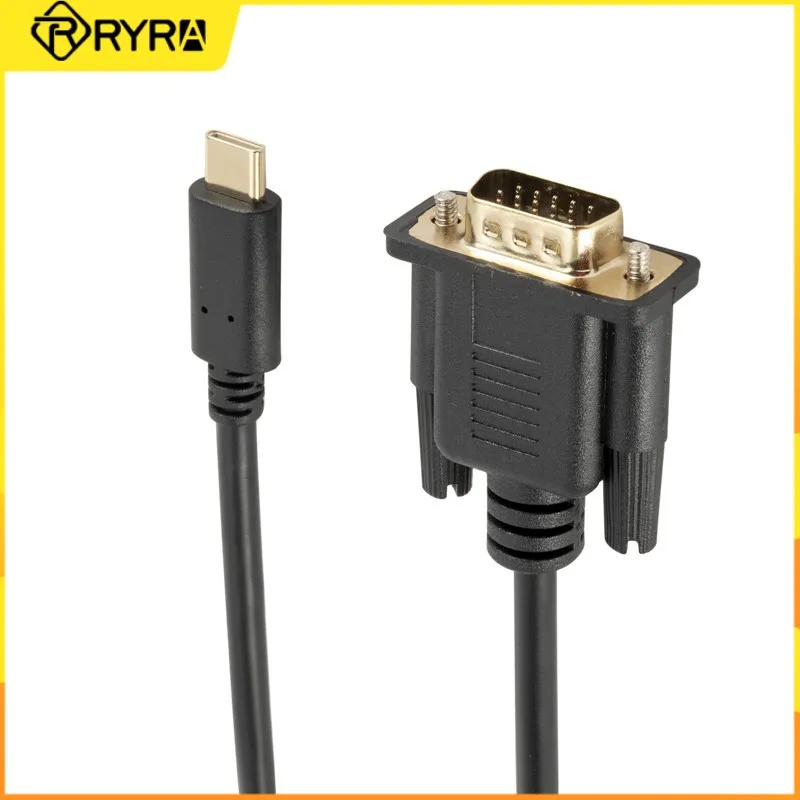 Преобразующий кабель RYRA USB3.1 type-C в VGA, разрешение 1080p, кабель usb-c в VGA для передачи данных, адаптер для монитора/проектора/телевизора