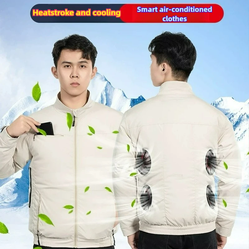 4 крутых куртки мужские -9 ℃   Охлаждающий вентилятор, пальто, умная зарядка, кондиционер, одежда для кемпинга, охлаждение тела, рабочие куртки для рыбалки