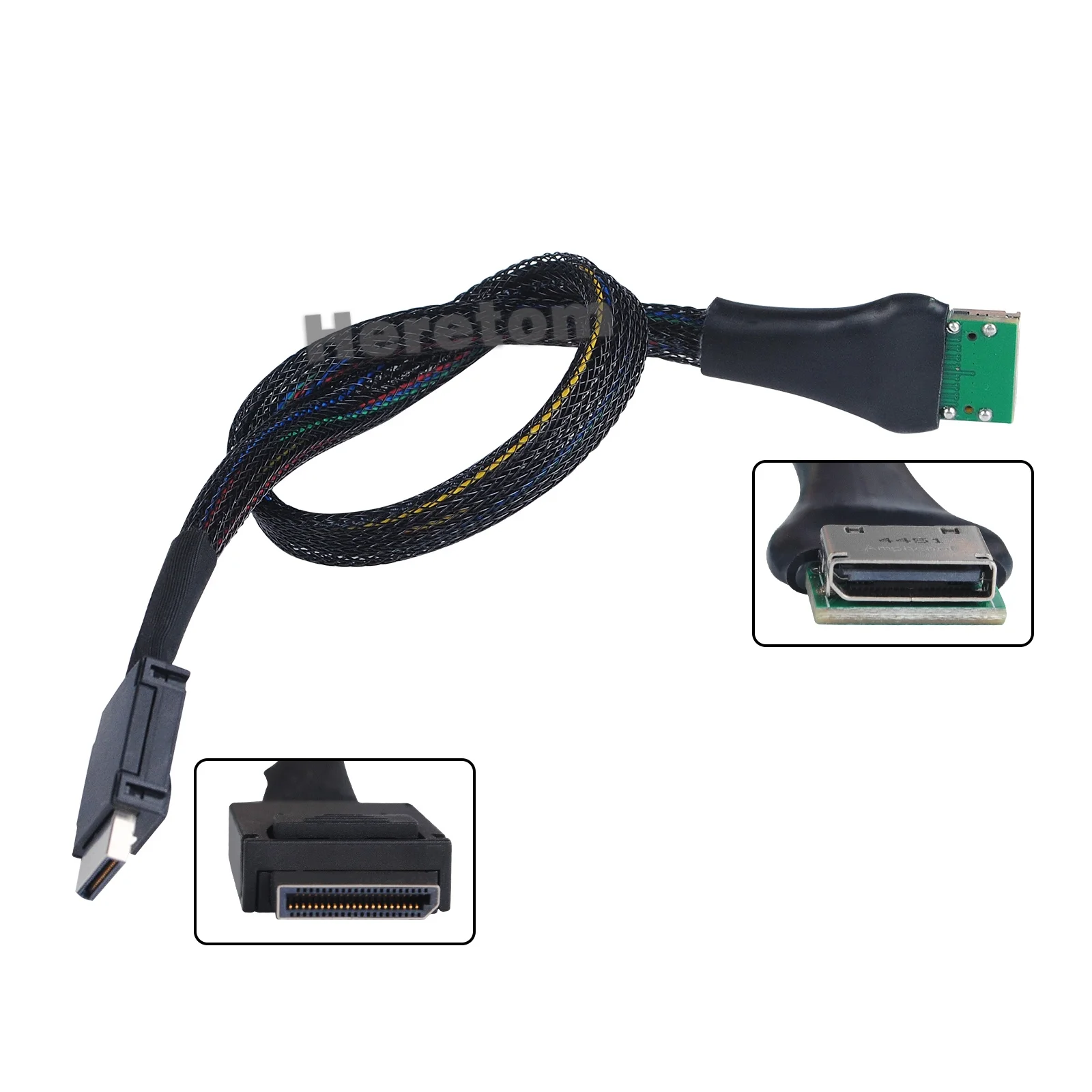 Heretom Новый OcuLink PCIe PCI-Express SFF-8611 4i 42Pin штекер для OcuLink SFF-8612 4I гнездо SSD Активный кабель для передачи данных 30 см