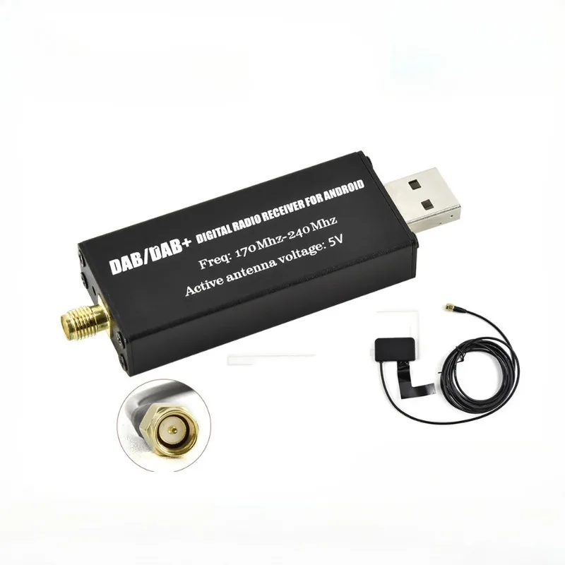 Автомобильный DAB радиоприемник цифровой адаптер тюнер коробка USB Android радио DAB + цифровое аудио вещание антенна для мультимедиа Playe