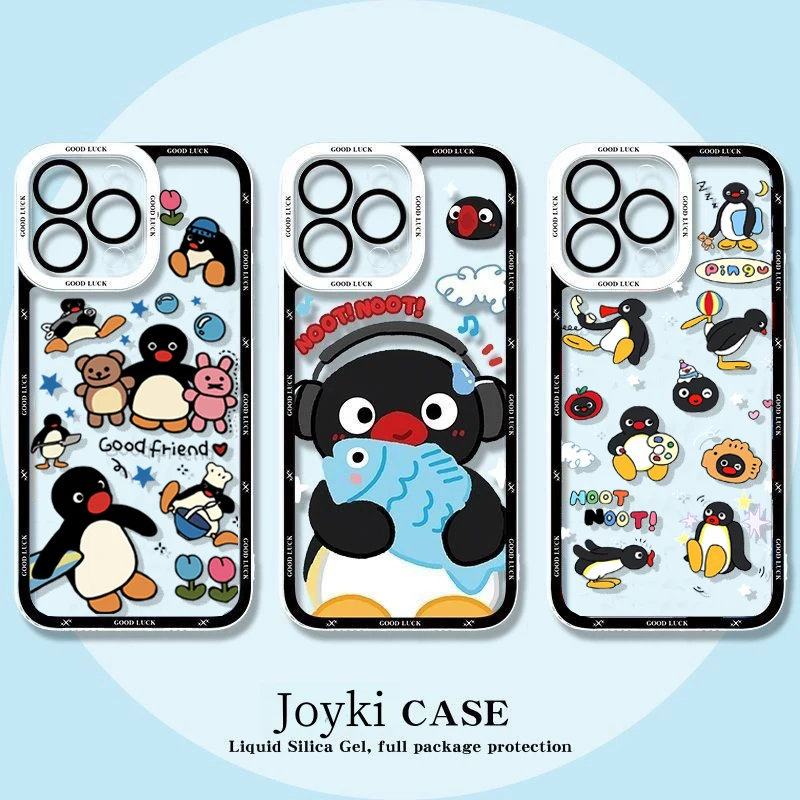 Чехол Pingu для Samsung Galaxy S25 Ultra S24 S23 S22 S21 S20 Plus S24FE FE A55 A54 A53 A52 A15 A14 A24 A7 чехол Penguin