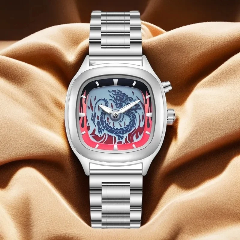 Y2K Millennial New Flame Dragon Dynamic Кварцевые часы Классические персонализированные усовершенствованные оригинальные светящиеся водонепроницаемые часы