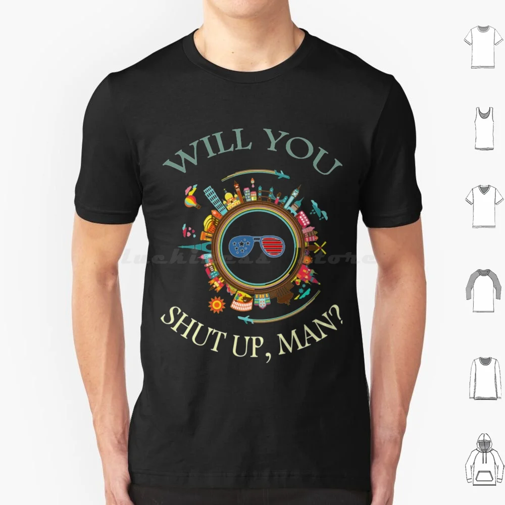 Мужская футболка из хлопка с надписью Will You Shut Up, Мужская футболка с надписью Will You Shut Up, Мужская футболка