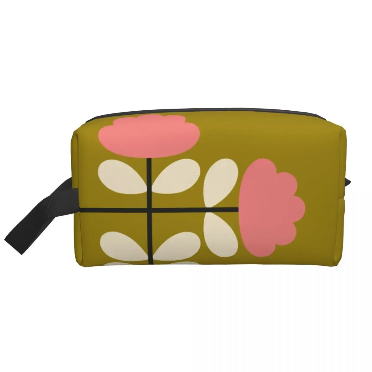 Пользовательский принт с вырезанным стеблем Мох Розовый Orla Kiely Дорожная косметичка Женский органайзер для туалетных принадлежностей для макияжа Леди Красота для хранения Dopp Kit