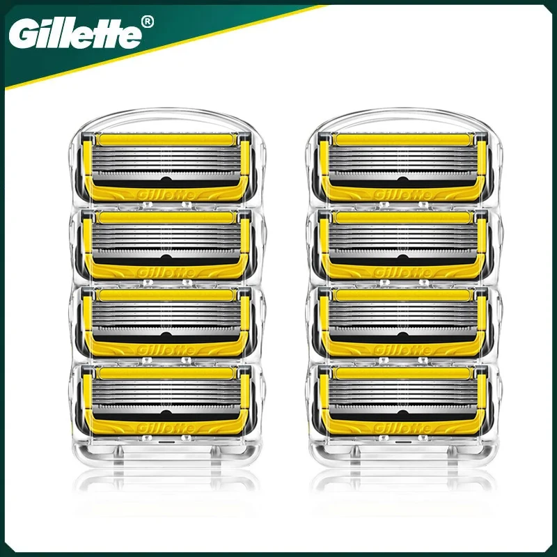Лезвия Gillette Fusion ProGlide, ручное бритье, бритвы для бороды, сменные стержни для бритвы, 5 слоев для мужского ухода за лицом, безопасное удаление волос