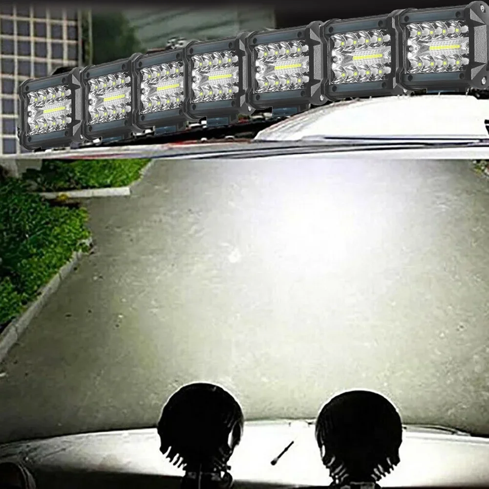 Фото 12V 60W Светодиодная рабочая панель Offroad Spot Flood Combo - Светодиодная панель рабочих фонарей для грузовиков, лодок, внедорожников, квадроциклов, UTV, 4WD, светодиодные фары №4