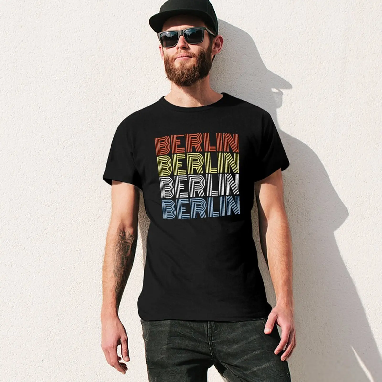 Фото Футболка I Love Berlin Berlin Retro Distressed Germany Berlin Deutschland, летняя рубашка, хлопковая футболка для мужчин №3