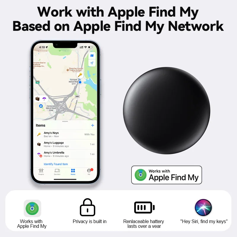 Мини-умное Bluetooth-устройство AirTag с защитой от потери, совместимое с Apple Find My Find My Original Locator Tag Pet Tracker
