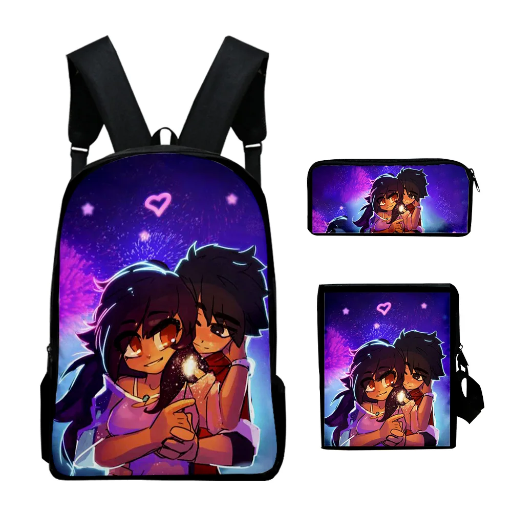 Фото Новинка, в Aphmau merch, комплект из 3 предметов, легкий Молодежный Школьный рюкзак для мальчиков и девочек, сумка-мессенджер с 3D-принтом, Женский карандаш №5