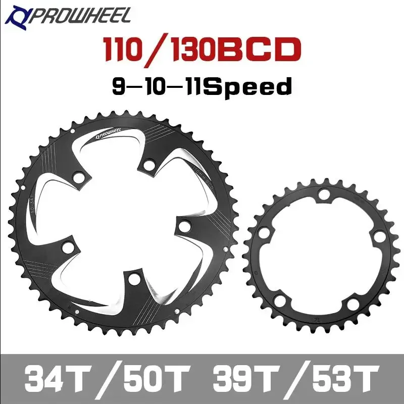 PROWHEEL 110BCD 130BCD велосипедная звездочка 34T/50T 39T/53T звездочка для шоссейного велосипеда 9/10/11 скоростей дорожная велосипедная цепь кольцо часть велосипеда Велоспорт