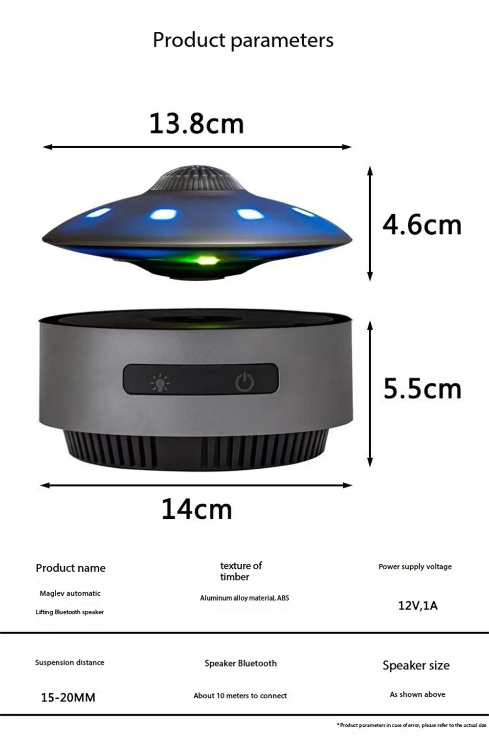 Фото HCNT Maglev НЛО аудио Bluetooth черная технология аудио украшение рабочего стола Рождественский подарок праздничный подарок №5