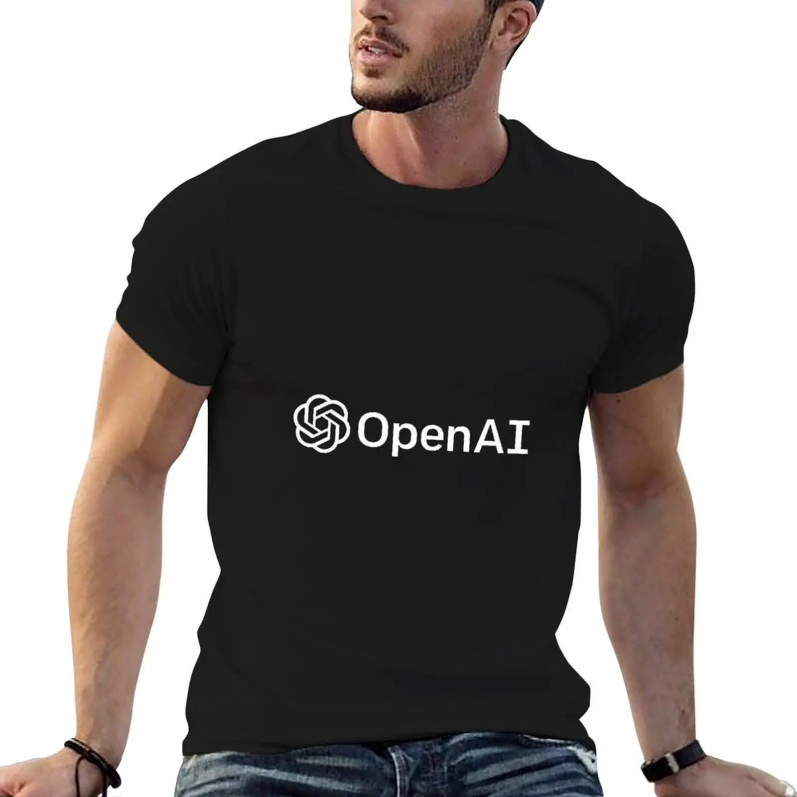 Футболка OpenAI, мужские футболки с рисунком, винтажная мужская футболка, футболка